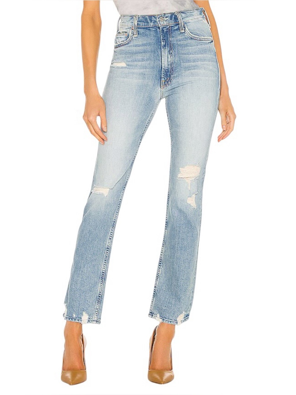MOTHER The High Waisted Rider Skimp “The Confession” Straight Leg Jean